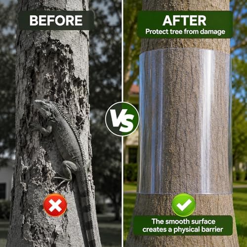 Squirrel Tree Guard, 59IN x 16IN Iguana Tree Wrap, Thickened PET Plastic Tree Trunk Protector Guard for Iguana Prevention,Squirrel Baffle for Bird Feeder Poles, Anti-Reptiles Climbing Barrier