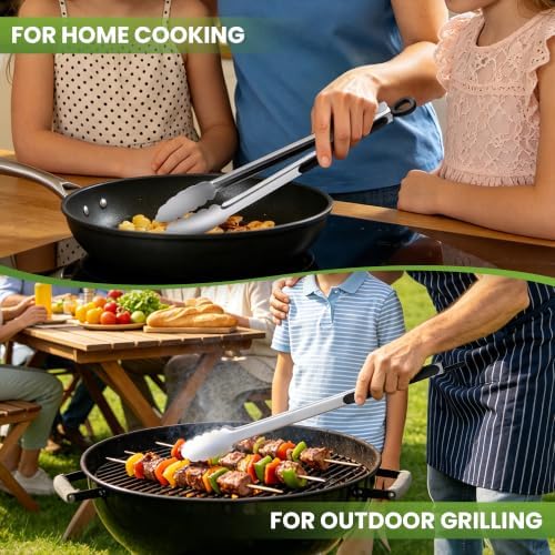 Grill Tongs, 17 Inch Extra Long Stainless Steel BBQ Tongs (17", 1PC)