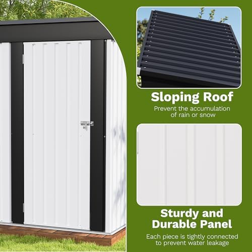 Patiowell 5x3 FT Outdoor Storage Shed, White