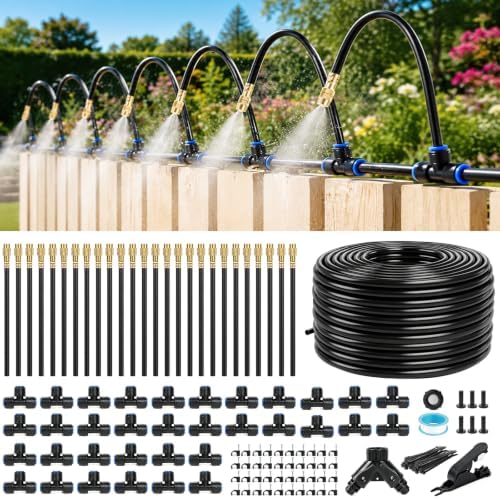 120FT Drip Irrigation System for Garden, 360° Bendable Garden Watering Kit