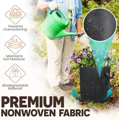 4PCS 15-Gallon Potato Grow Bag-Harvest & Visible Window Garden Planting Bag