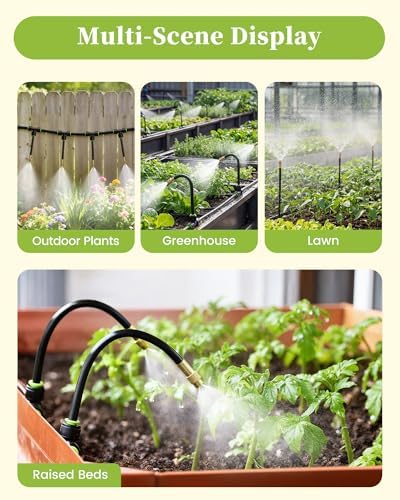 RAINPOINT 100FT Drip Irrigation System with 30pcs Adjustable Copper Nozzles