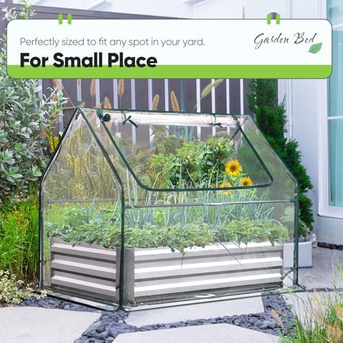 Quictent Raised Garden Bed with Cover 4x2.5x1 FT