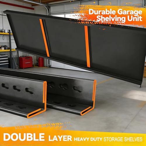 2pack Garage Shelving Heavy Duty Storage Shelves for Garage, 2500 LBS Adjustable 5 Tier Shelving Unit, Metal Garage Shelving for Industrial, Basement, Warehouse (63''Hx46''Wx20''D, Black)