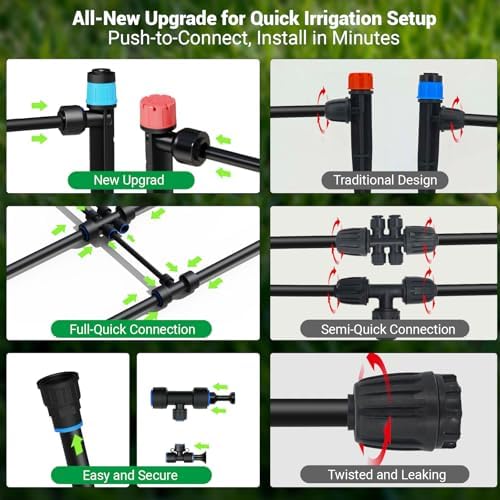 230FT Drip Irrigation Kit with 36 Adjustable Emitters, Push-Fit System