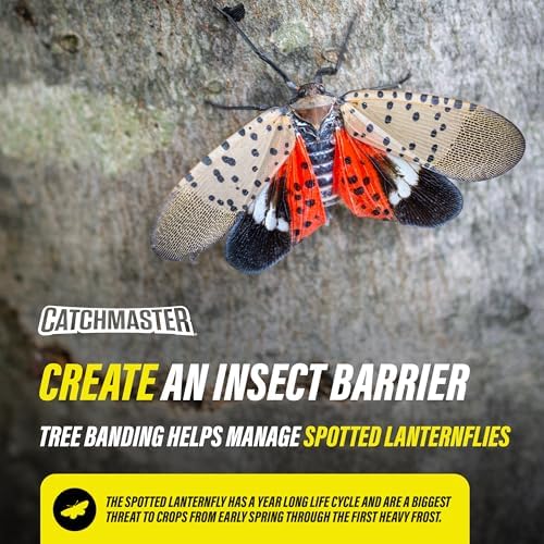 Catchmaster Tree Banding Insect Barrier DIY Kit, 15oz Pail & Spreader, Lanternfly & Ant Traps, Outdoor Adhesive Crawling Insect Trap to Protect Trees, Fruit & Plants
