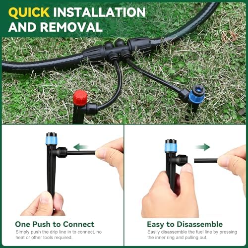 Drip Irrigation System for Garden, 2026-Upgraded Quick Connect Garden Watering Kit All-in-One with 1/2 inch 1/4 inch Irrigation Tubing for Garden, Lawn, Greenhouse, Raised Beds (126FT)