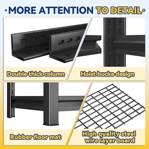 Garage Shelving Units Heavy Duty, Adjustable Metal Storage Shelves, Tall Steel Rack for Garage, Basement, Warehouse Organization (72” H x 35.43” W x 15.75” D)