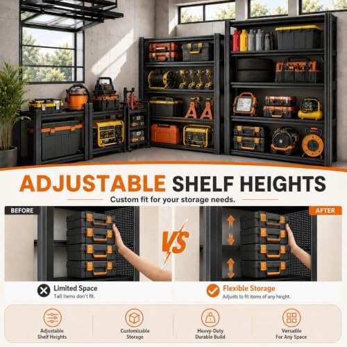 Garage Shelving, Heavy Duty Storage Shelves, Adjustable Boltless Units