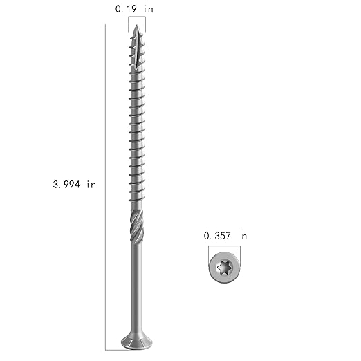 #10 * 4" 304 Stainless Steel Deck Screws, (53pcs) 1 lbs.Exterior Wood Screws, Rust Resistant Epoxy Coated, Bronze, T20 Star Bit