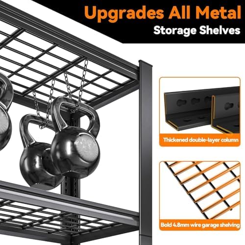 2Pack 72" H X 48" W X 24" D Heavy Duty Garage Shelving Unit