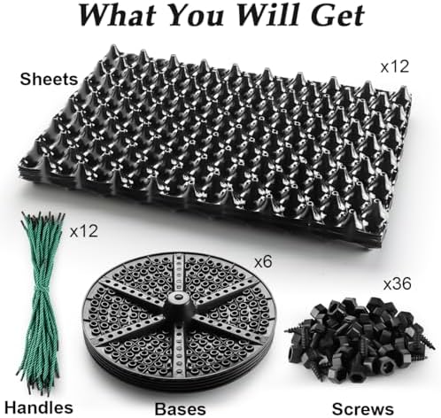 RooTrimmer Air Pruning Planters 5 Gallon 6-Pack, Sturdy Plastic Roots Control Planter Container for Fruit Vegetable Garden Orchard, Size 12"x12",Black