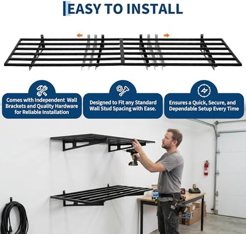 Heavy Duty Garage Wall Shelving 2-Pack,2x6ft Garage Shelves