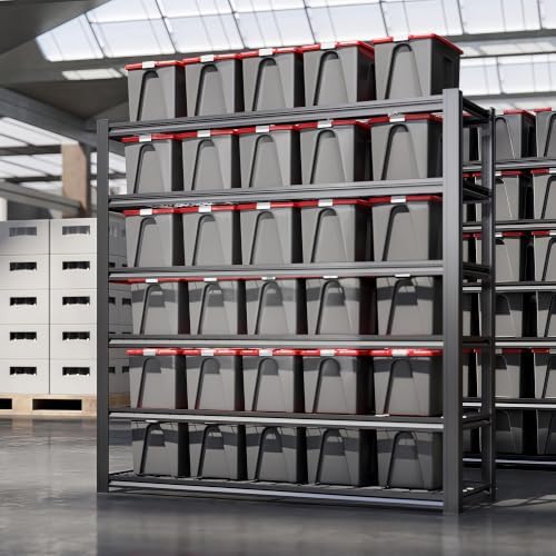 6-Tier Heavy Duty Garage Shelving, 6,000 lbs Capacity Adjustable Metal Storage Shelving Unit for Garage, Basement, Warehouse & Workshop, 62" W x 24" D x 84" H