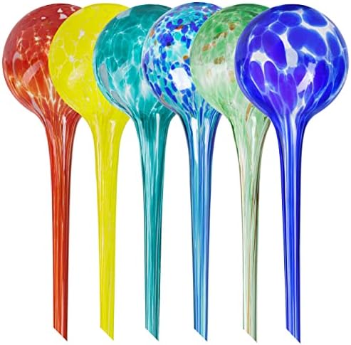 Plant Watering Globes Set of 6, Large - Glass Self Watering Globes