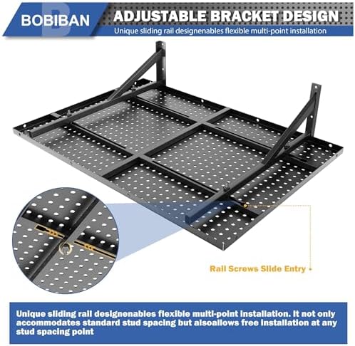 2 Pack Garage Wall Shelving Heavy Duty 2x3ft, Black