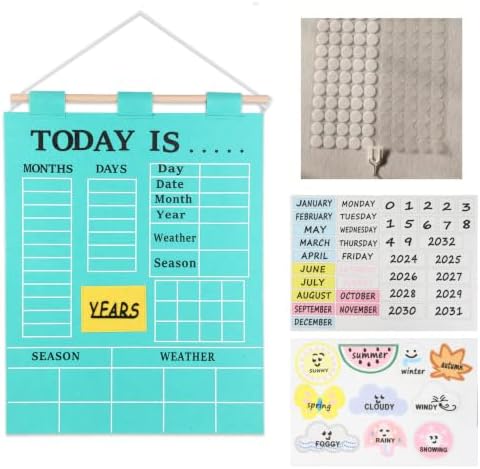 Learning Calendar Weather Time Wall Center Classroom Pocket Chart For Kids