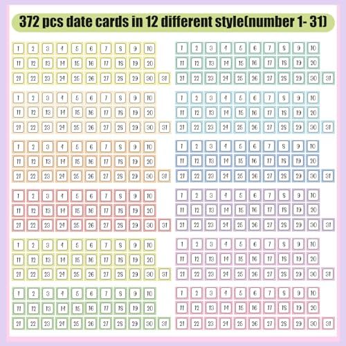 Mooliwe 457 Pcs Colorful Classroom Calendar Days of The Year Set