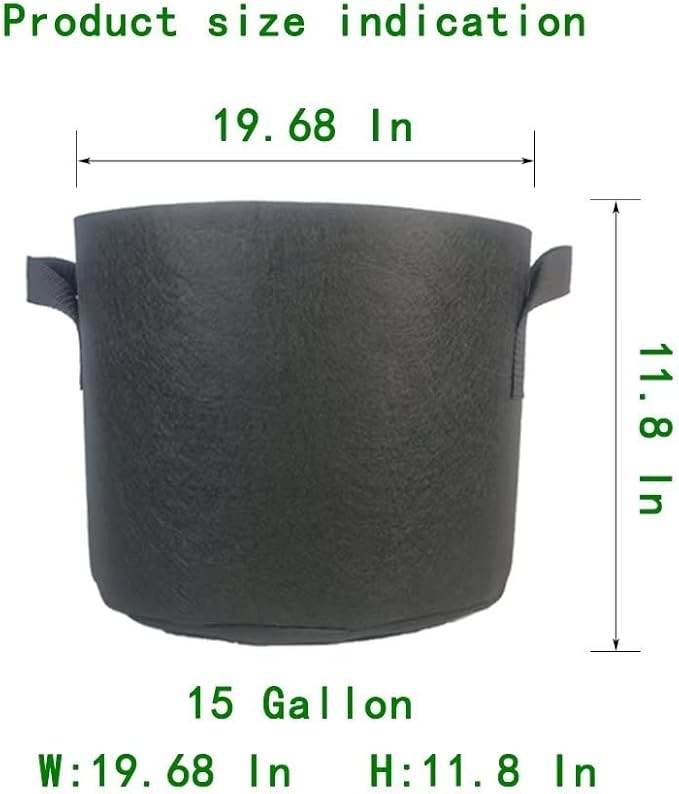 WEIFENG 15 Gallon Grow Bags Garden Bags 3-Pack Planting Pots with Handles