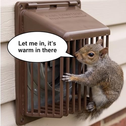 HY-Guard Exclusion® VentGuard™ - 8" Brown Code Compliant Plastic Dryer Exhaust Protection – Non-Lethal Wildlife Excluder by HY-C – Easy Installation – Keep Pests Out of Your Home, Condo or Apartment