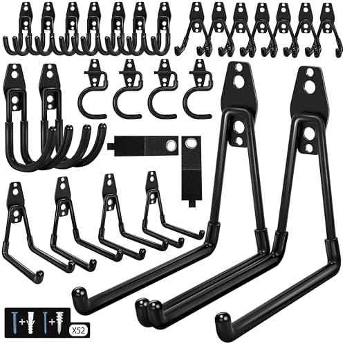 28 Pack Garage Hooks Heavy Duty with Non Slip PVC Coating