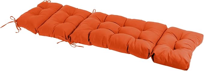QILLOWAY Indoor/Outdoor Chaise Lounge Cushion,Spring/Summer Seasonal Replacement Cushions. (Orange)