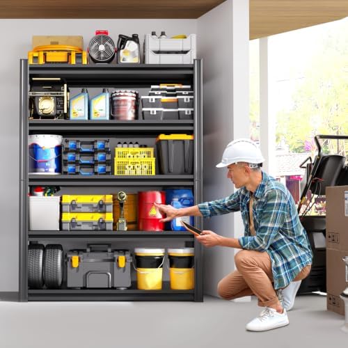 Heavy Duty Metal Garage Shelving Unit, 71.2" H x 35.4" W x 15.7" D, 5-Tier Adjustable Storage Shelves for Garage Storage, Standing Shelf Unit & Shelves Organizer for Home, Warehouse, Workshop