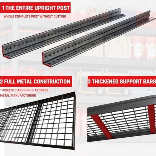 67" W Garage Shelving Heavy Duty, 36" D Garage Shelves, 68" H Adjustable Storage Shelving Unit, Commercial Metal Shelves for Warehouse, Basement, Shop, 67" W x 36" D x 68" H