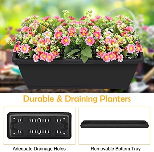 OYEAL Raised Garden Bed 4 Tier Vertical Garden Planters Indoor Outdoor Raised Planter Box with Legs Elevated Herb Garden Planter for Flowers Vegetables Plants, Black