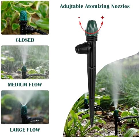 25PC Anti-Drop Drip Irrigation Spray on 6.3" Stake