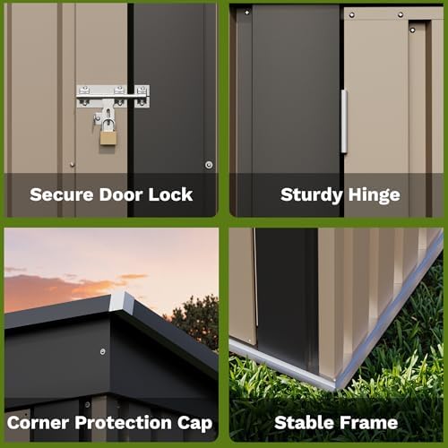 Patiowell 5x3 FT Outdoor Storage Shed, Brown