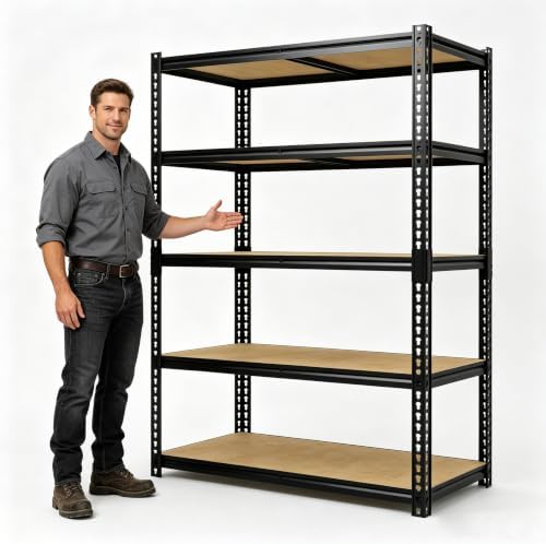 Heavy Duty Garage Storage Shelves, 5-Tier Adjustable Metal Shelving Unit