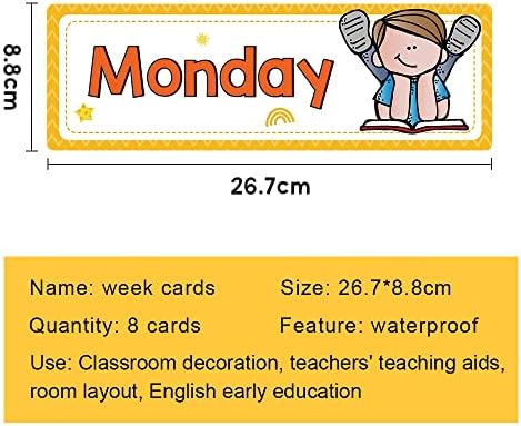 Lachilly 40 Pcs Days of The Week/Seasonal/Months of The Year/Weather Flashcards Subject Titles for Bulletin Board Headliners Classroom Decoration Teacher Teaching Aids