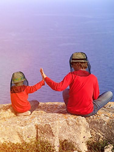HESTYA 4 Pack Mosquito Head Net Mesh Face Cover Outdoor, Black