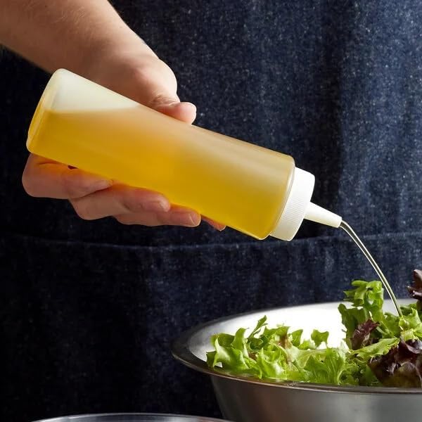 Clear Plastic Wide Mouth Squeeze Bottles, 8 oz, BPA Free, Polypropylene, Round Shape, 6 Pack, 7 Inches Height, Dishwasher Safe
