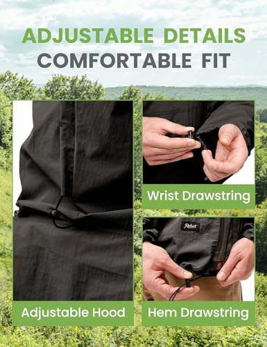 Mosquito Jacket, Durable Bug-Proof Jacket with Adjustable Hood & Pocket, Summer Mosquito Suit Outdoor Proof Clothing