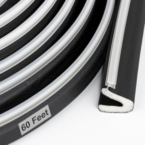 Litaibai 60 ft Kerf Weather Stripping Door Seal for Exterior Doors, Black