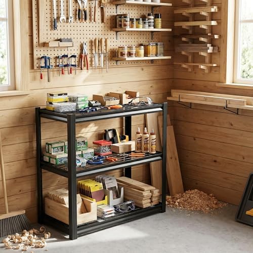 Durstruct 3 Tier Garage Shelving 1500LBS Loads Industrial Shelf 24"x16"x36"