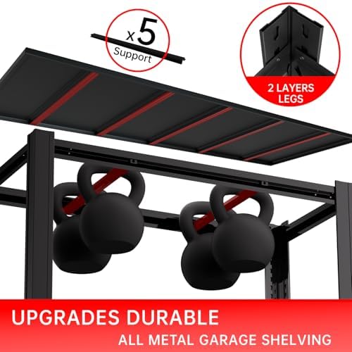 Extra Big/Wide 72" H x 62.12" Wide x 24" D Adjustable Industrial Metal/Steel 5-Shelf-Storage-Rack Heave Duty Utility Tall Garage/Warehouse Shelving Shelves Unit/System for Bin/Shed, Black