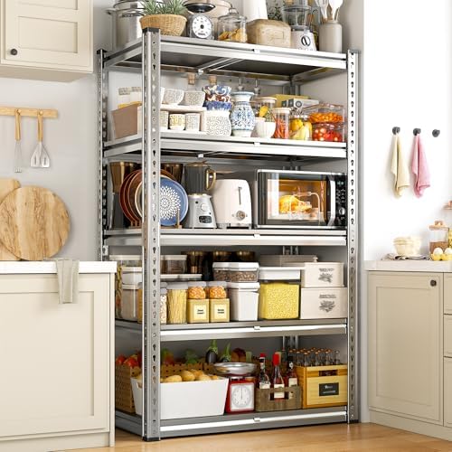 REIBII Galvanized Garage Shelving with PP Boards for Pantry Office Garage