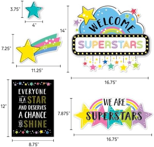 CTP Star Bright Shine Bright Bulletin Board Top Classroom Decorating Accents (Creative Teaching Press 10918)