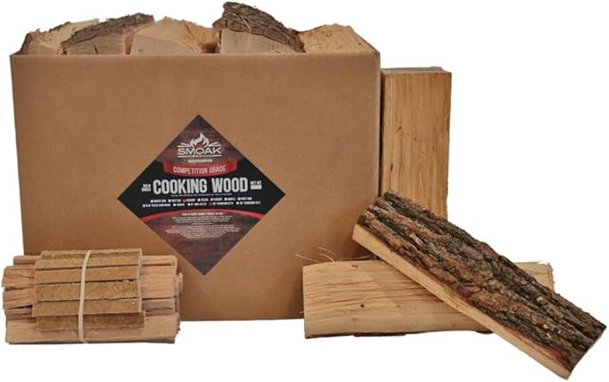 Smoak Firewood 12inch Length Premium Cooking Wood & Firewood Logs - Used for Grills, Smokers, Pizza ovens, stoves, firepits or fireplaces - USDA Certified Kiln Dried Maple- 12in Pieces (36-41lbs)