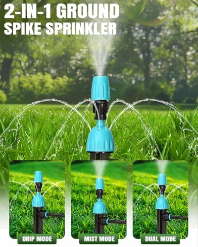 Drip Irrigation System with Sprinkler Timer 1/2" 1/4" Irrigation Tubing