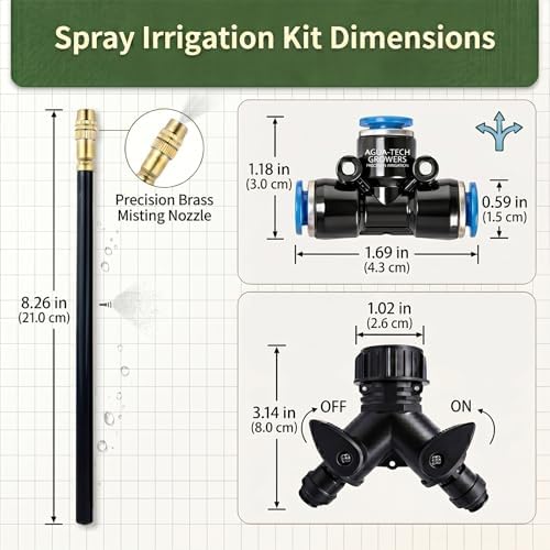 2026-Upgrade 100Ft 1/4" Drip Irrigation System,Garden Watering Kit with 20Pcs 360° Adjustable Copper Nozzles,Automatic Atomizing Sprinkler,DIY for Outdoor,Lawn,Greenhouse,Raised Beds (100FT/20pcs)