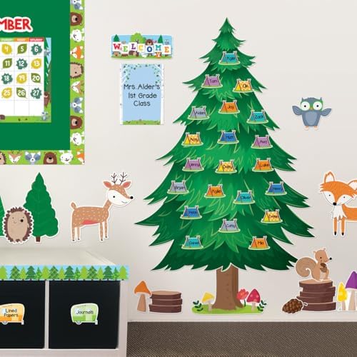 CTP Woodland Friends Jumbo Pine Tree Bulletin Board Set Classroom Decorations (Creative Teaching Press 11090)