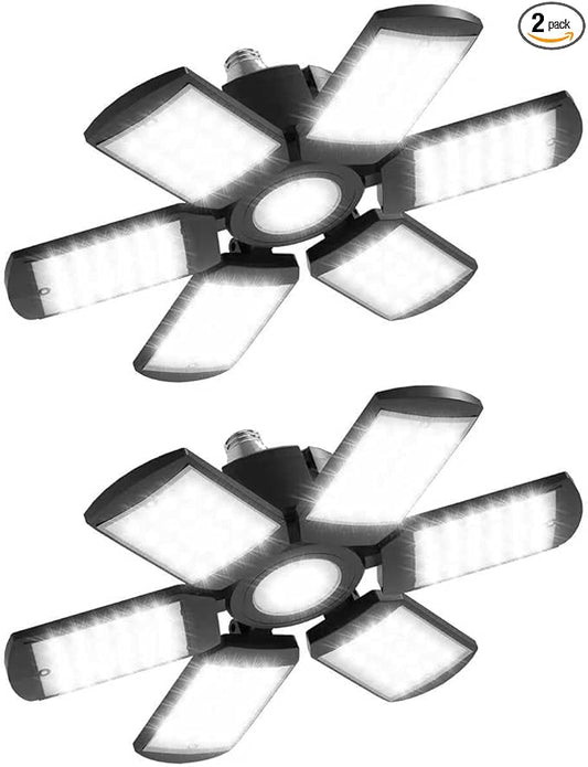 LED Garage Lights Bulb 200W 15000LM 6500K Led Shop Light with 6 Plus 1 Deformable Panels Basement Barn Ceiling Lights for E26/E27