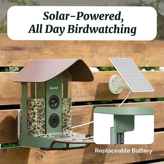 Beako™ Smart Bird Feeder with 4K Camera No Subscription Required, Solar Powered - Ultra HD Live Stream, AI identifies10,000+ Species, Real-Time Bird Notification, Ideal Birdwatching Gift for Birdlover