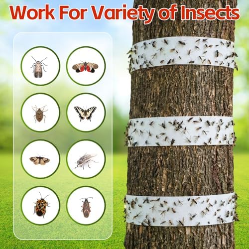 18 Rolls Spotted Lantern Fly Tree Trap, 30 ft Each, Outdoor Ant Trees Wrap