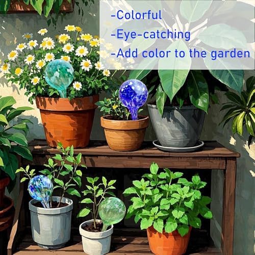 Plant Self Watering Globes, 6pcs Glass Self Watering Bulb for Potted Plant