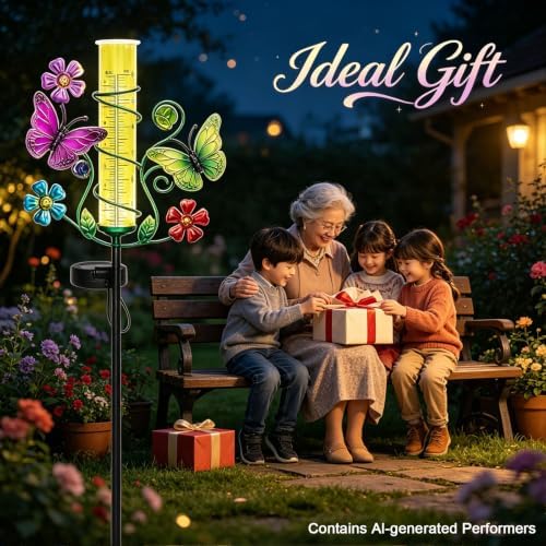 Butterfly Rain Gauge with 6 Inch Plastic Tube